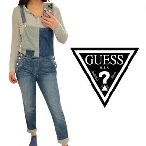 Guess Colorblock Retro Straight Leg Overalls - Size 26